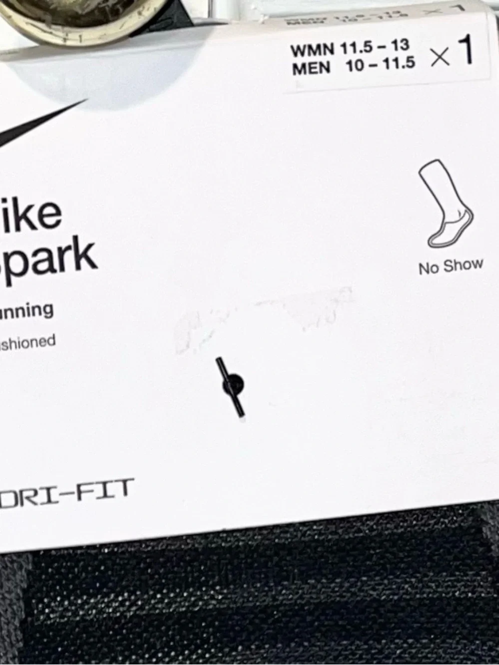 Nike Spark Running Socks 2 Pack Dri-FIT Cushioned No Show NWT Men 10-11.5